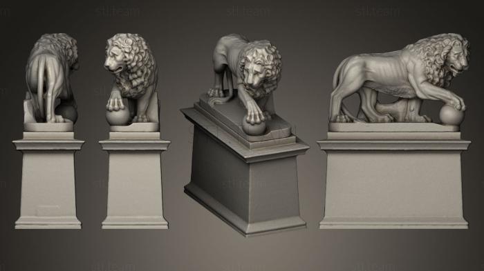 Статуэтки львы тигры сфинксы Мраморный лев Медичи